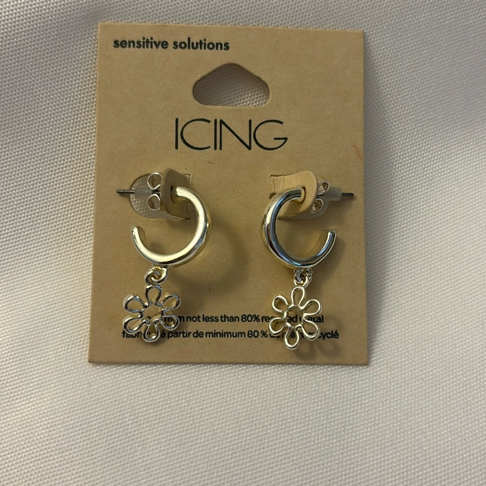 Icing Flower Earrings Silver